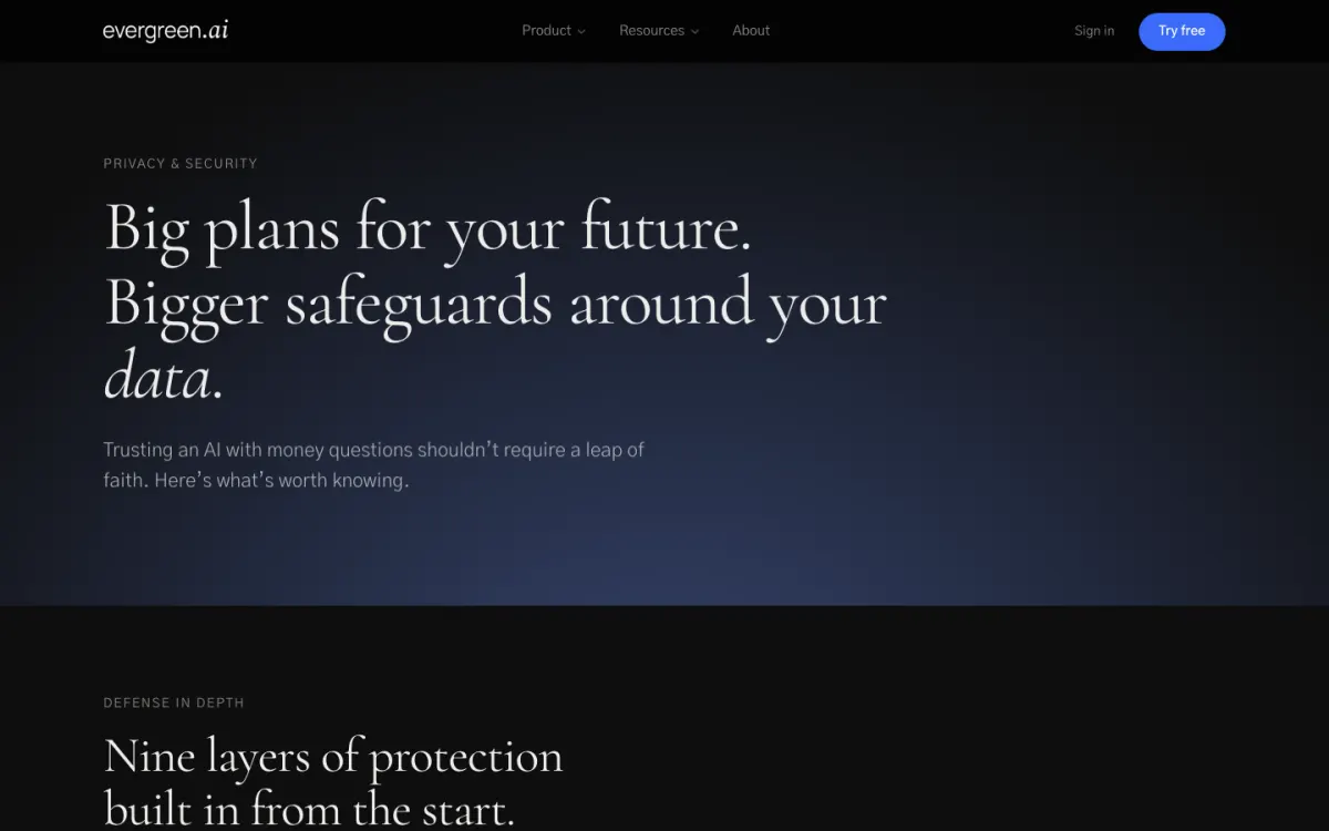 The Privacy and Security page: Big plans for your future, bigger safeguards around your data