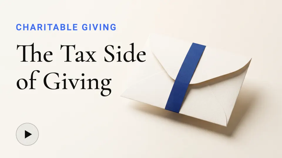 Thumbnail for a charitable giving video: The Tax Side of Giving