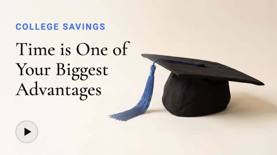 Thumbnail for a college savings video: Time is One of Your Biggest Advantages