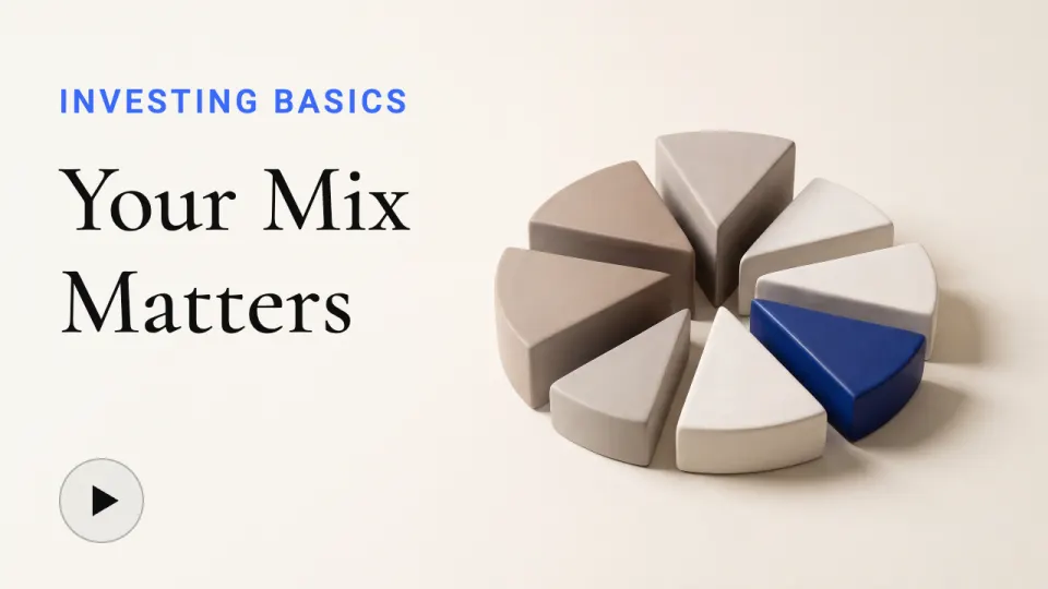 Thumbnail for an investing basics video: Your Mix Matters