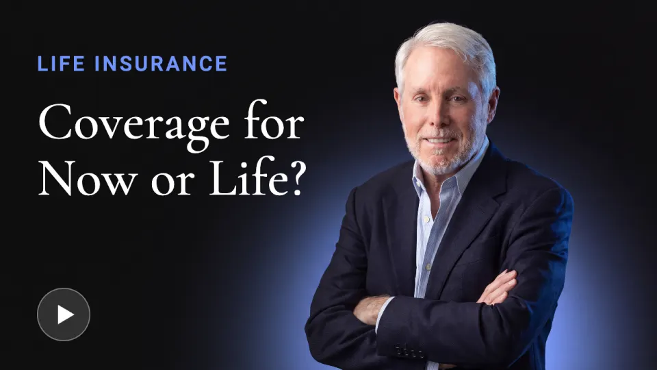 Thumbnail for a life insurance video with the CEO and founder on camera: Coverage for Now or Life?