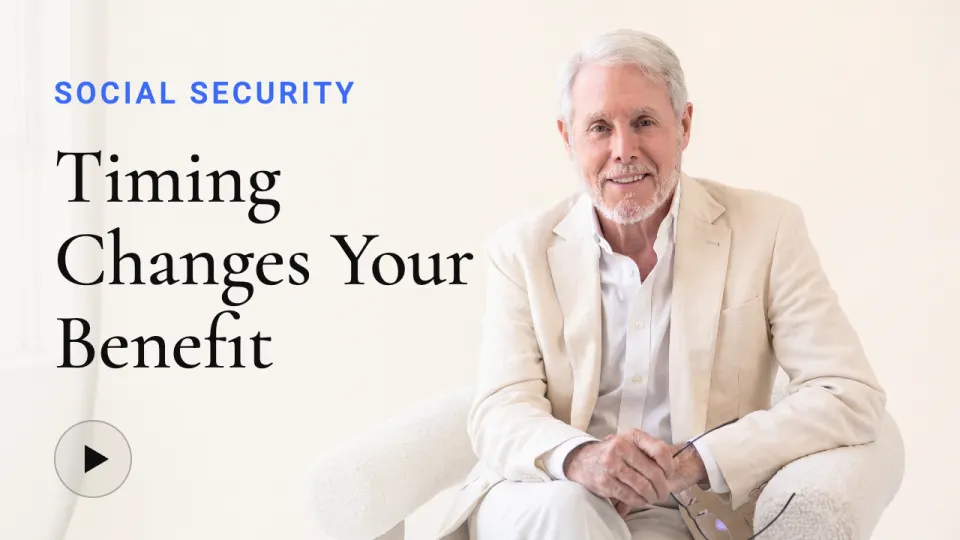 Thumbnail for a Social Security video with the CEO and founder on camera: Timing Changes Your Benefit