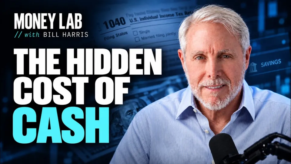 Episode 1 thumbnail: The Hidden Cost of Cash, with the host beside a 1040 tax form