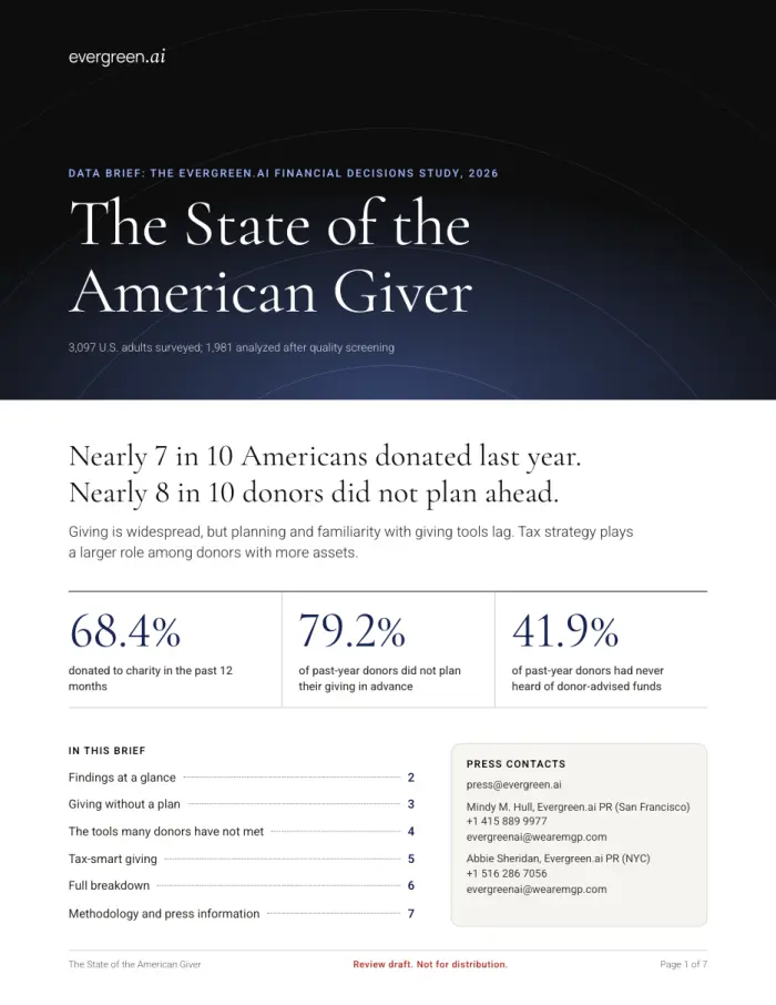 Cover of The State of the American Giver data brief