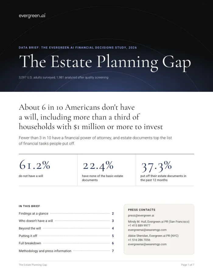 Cover of The Estate Planning Gap data brief