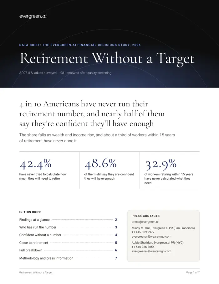 Cover of the Retirement Without a Target data brief